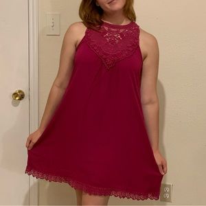 Cute & Comfy Daydress! - Large - Pink w/ Unique Lacy Front - xhiliration